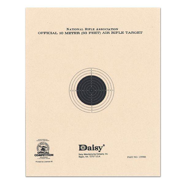 Official NRA 10-meter air rifle targets on 5-3/8"x6-3/4" tagboard. 50 targets per pad for enhancing marksmanship.