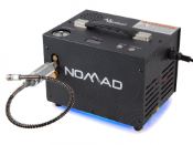 Explore images of the Air Venturi Nomad II Portable PCP Compressor, reaching 4500 psi. Versatile power supply, integrated LED lights, and portable design. Available at ReplicaAirguns.ca.