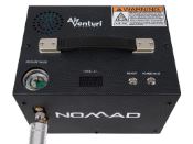 Explore images of the Air Venturi Nomad II Portable PCP Compressor, reaching 4500 psi. Versatile power supply, integrated LED lights, and portable design. Available at ReplicaAirguns.ca.