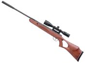 The Benjamin Classic air rifle by Crosman, boasting 495 FPS single-shot power, features a thumbhole hardwood stock, adjustable trigger, and includes a 3-9x40 CenterPoint Illuminated mil-dot reticle scope with adjustable objective.