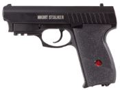 Discover the Crosman Night Stalker CO2 BB Pistol, shooting at 420 FPS with realistic build, blowback action, and integrated laser for accurate targeting at ReplicaAirguns.ca.