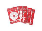 Enhance your shooting practice with 25 Red Ryder Paper Targets featuring high contrast red and white print. Each target is 8.5"x5.5" with spaces for your name, date, distance, and score.