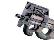 Explore the EMG / Krytac P90 Airsoft AEG Rifle with fully licensed FN Herstal trademarks, 200/50rd convertible magazine, and ambidextrous controls. Buy now on ReplicaAirguns.ca.