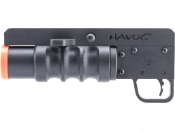 Enhance your firepower with the EMG Spike's Tactical Havoc Airsoft Grenade Launcher. Fully licensed replica with high-quality polymer construction. Fits 1913 Picatinny rails and most common 40mm grenades. Buy now on ReplicaAirguns.ca.