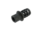 Upgrade your airsoft rifle with the Krytac Steel Flash Hider. Factory upgraded, matte black finish, and steel construction for durability. Designed for 14mm negative threaded barrels. Explore more at ReplicaAirguns.ca.