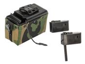 Enhance your A&K M249 AEG with the Compact Box Magazine. Boasting 1500 rounds and a camo fabric cover, this magazine offers an authentic and aggressive appearance. Compatible with A&K, Classic Army, and similar M249s, it reduces reloads on the field