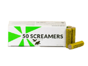 Screamers 15mm Scare Cartridges produce a loud screeching sound. Effective for scaring birds and animals. Pack of 6 cartridges.