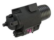 Elevate your tactical gear with the Compact Tactical Light and Red Laser Combo. This compact design features a spring-loaded QD mount for pistol light rails and RIS. With four modes, including Light+Laser