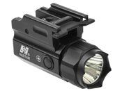 Enhance your weapon's capabilities with the Ncstar 150 Lumen LED Compact Flashlight QR with Strobe. This flashlight, equipped with a quick-release mount and strobe feature, is designed for mid-size and compact semi-automatic pistols.