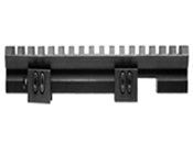 Upgrade your Ruger 10/22 with this sleek Picatinny rail. Black anodized aluminum construction, easy installation onto pre-drilled receiver holes. Maintain factory iron sights with centerline sight channel. Length: 4.7” 