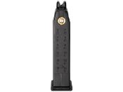 Upgrade your airsoft game with the WE Airsoft Gen5 G19 Series 20-Round Magazine in black. Sturdy metal construction with a polymer base plate. Available at ReplicaAirguns.ca.