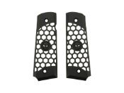 Upgrade your pistol grip with the WE Airsoft CNC Machined Aluminum Grip. Durable, aggressive hex pattern, matte finish. Compatible with all WE-Tech, Tokyo Marui, and GBB Airsoft 1911 series pistols. Buy now.